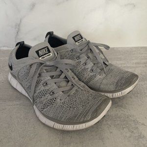 Nike Free Flyknit 599459-002 Running Shoes Gray Wolf Men’s Boys Size 6
